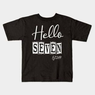 Hello Seven Est.2014 7th Funny Birthday Kids T-Shirt